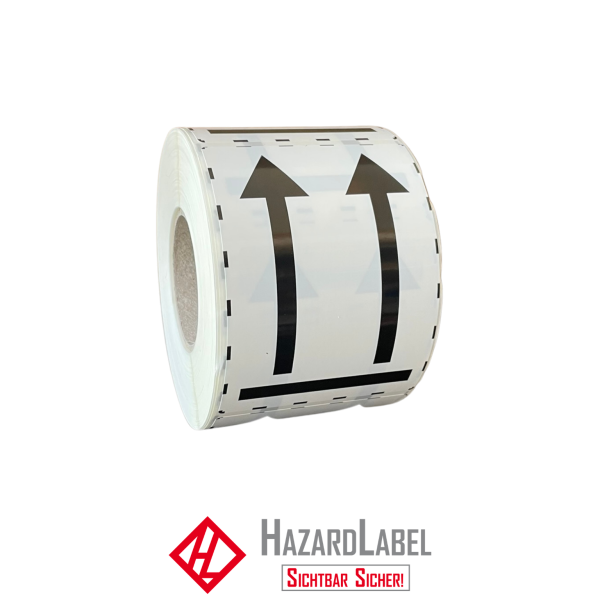 Versandaufkleber Doppelpfeile, 74x105 mm, PE-Folie
